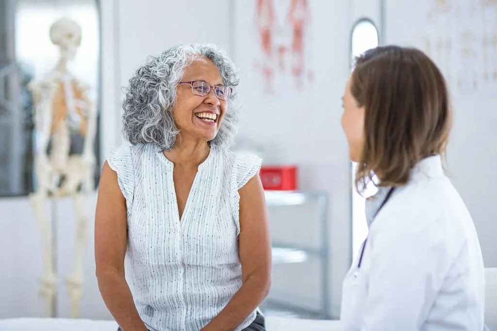 Patient discussing low-dose naltrexone treatment options with a physician.