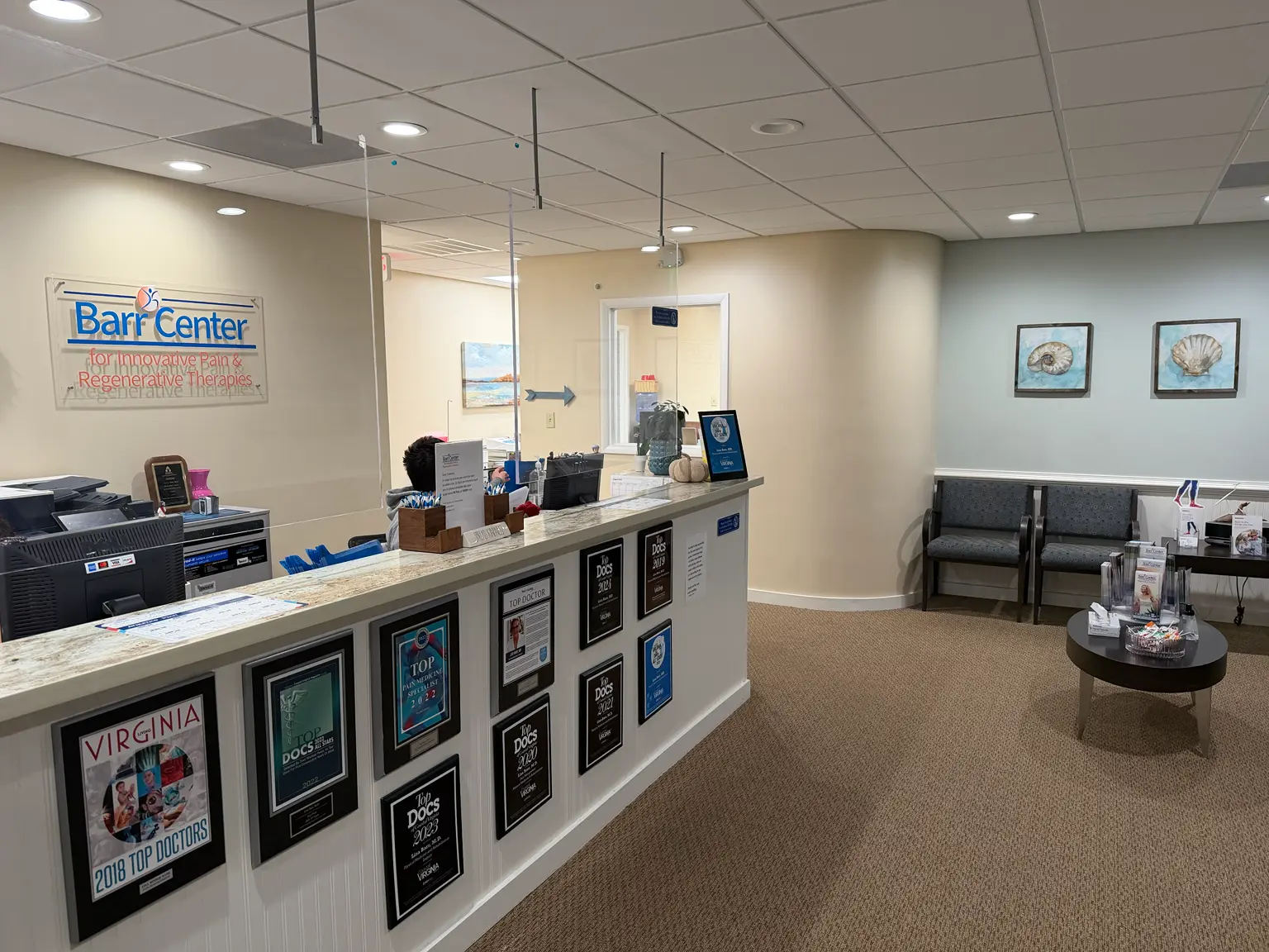 Interior photo of the Barr Center, VA Beach Lobby